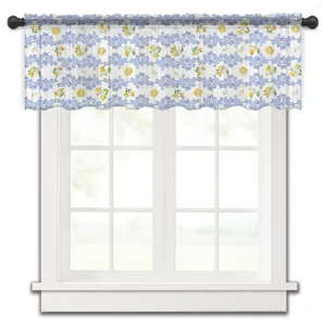 Rideau fleurs de citron feuilles Vintage petite cantonnière de fenêtre pure courte chambre décor à la maison rideaux de Voile