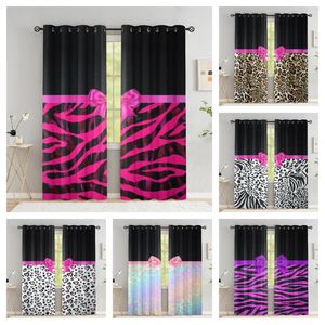 Gordijn luipaardprint gordijnen voor woonkamer luxe roze boog prinses blackout de slaapkamer zebra raambehandelingen