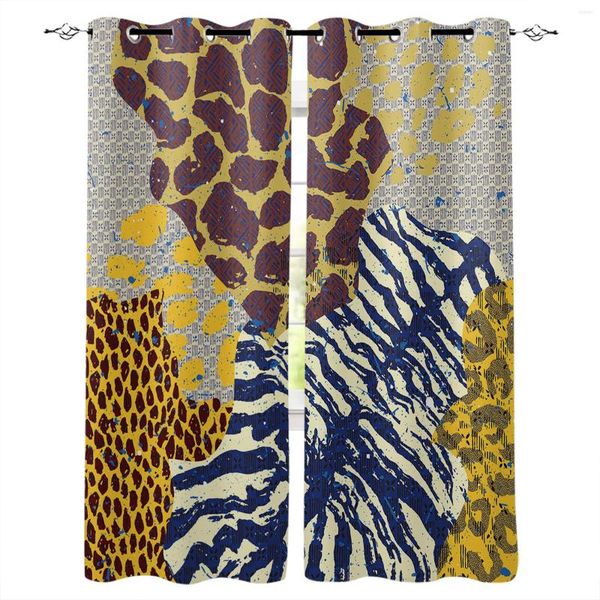 Cortina con estampado de leopardo, cortinas de cebra para dormitorio, sala de estar, estilo europeo de lujo