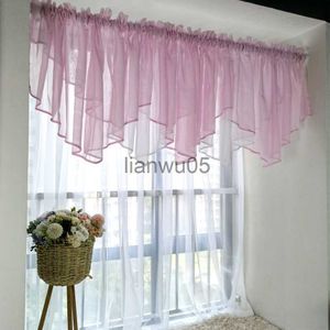 Gordijn Licht Baby Roze Doorschijnend Cascade Gordijn voor Keuken Extra Breed Raam Behandeling Wit Shabby Chic Ruffled Valance Tier Drapes x0726