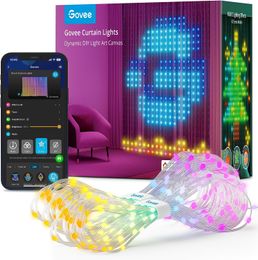 Gordijnverlichting, WiFi Smart Halloween-raamverlichting LED, Kleur veranderende kerstverlichting, Dynamische doe-het-zelf-gordijnslingerverlichting voor slaapkamermuur,