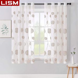 Gordijn Lism Modern geborduurde tule short sheer s voor woonkamer keuken half raam voile slaapkamer gordijnen home decor 230510