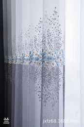 Rideau salon chambre tissu petite couleur fraîche correspondant dégradé fleur brodé fenêtre écran