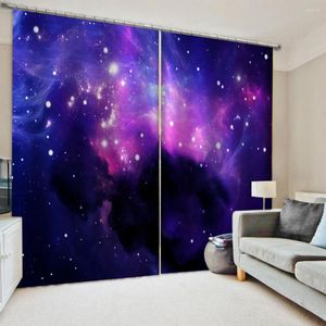 Gordijn luxe black -out 3D -raamgordijnen voor woonkamer slaapkamer paarse starry sky stars