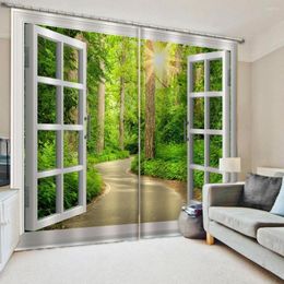Cortina apagón de lujo afuera de las cortinas de ventana 3D para sala de estar dormitorio naturaleza