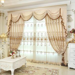 Rideau rideaux de luxe pour le salon fenêtre moderne valance chambre fleur fleur king jacquard tissu de broderie européenne