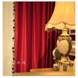 Rideau luxe rétro Style européen rideaux pour salon velours rouge Cortinas chambre mariage baie vitrée Valacne personnalisé