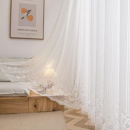 Rideau de luxe romantique en dentelle et Tulle, transparent, pour salon, poches à tige, cantonnière, traitement de fenêtre décoratif pour chambre à coucher