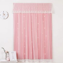 Rideau Rideau occultant à sangle magique, rideau de fenêtre transparent à découpe d'étoile sans poinçon pour rideaux de chambre à coucher de salon facile à installer TJ1620-2 231019