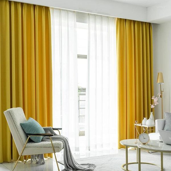 Fabricante de cortinas, colores sólidos, cortinas opacas de ventana de buena calidad para la sala de estar