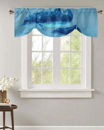 Rideau marin dauphin corail petite tringle poche rideaux courts décor à la maison cloison armoire porte fenêtre