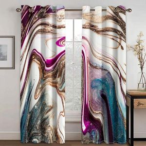 Cortina con diseño de textura de mármol abstracto moderno, dos cortinas finas para ventana, decoración para sala de estar y dormitorio, envío gratis, 2 piezas