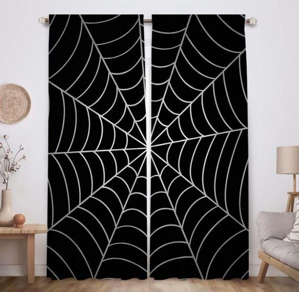 Cortina moderna y minimalista, tela negra para niños, cortinas de ventana de Halloween para niños, habitación de bebé, dormitorio, dibujos animados famosos en 3D