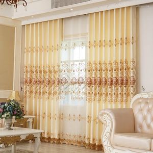 Rideau moderne de style européen rideaux pour salon chambre Semi-ombrage soluble dans l'eau broderie Tulle tissu