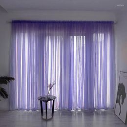 Rideau moderne et généreux en Voile, 200x100cm, beau, Simple, violet, solide, haut, raisin exquis, qualité de fenêtre