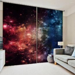 Cortina moderna decoración del hogar Blackout 3D estereoscópico estrellas azules cortinas ventana para sala de estar dormitorio