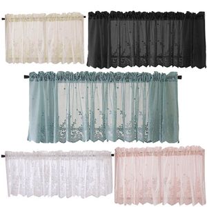 Gordijn Modern Lace Jacquard Window Valance Zom Zom Koffie Kort voor Cabinet Door Slaapkamer Home Decor 230510