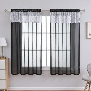 Gordijn Modern Lace Wit Window Drapes Solid Tule Sheer Short Curtains voor keukenkast Door Slaapkamer Home Decor