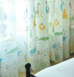 Cortina moderna semiopaca con estampado de animales, cortinas para niños, sala de estar, dormitorio, ventana, cortina de dibujos animados personalizada