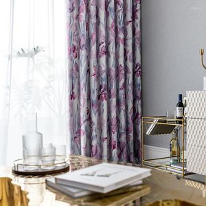 Rideau moderne Simple simple face imprimé rideaux en tissu pour le salon et la chambre de luxe