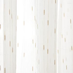 Gordijn Moderne Stripe Tule Sheers voor woonkamer slaapkamer wit op de raamdeurdecoratiebehandeling