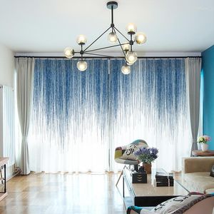 Cortinas de estilo moderno, Panel de cortina de tul transparente, decoración del hogar, sala de estar, dormitorio, gasa elegante de lujo