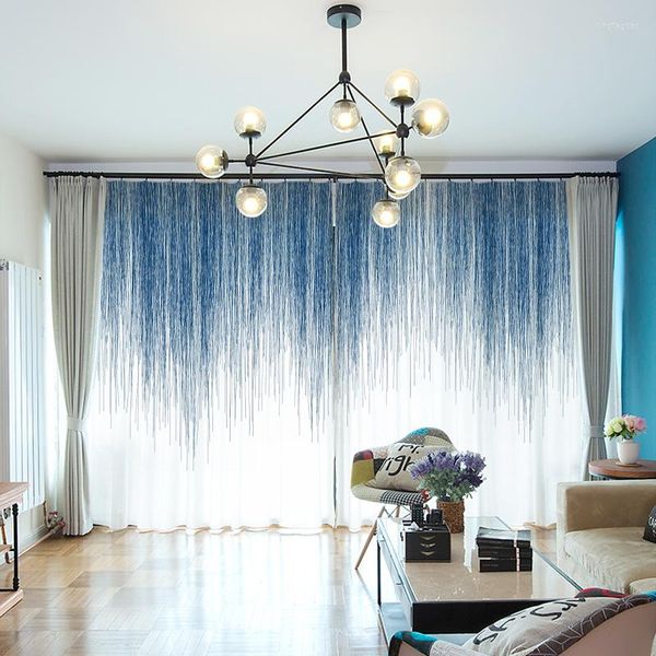 Rideau Style moderne rideaux drapé panneau pure Tulle décoration de la maison salon chambre élégant luxe en mousseline de soie
