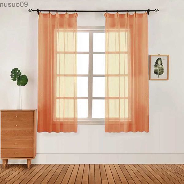 Rideau moderne Transparent court voilages pour salon chambre fenêtre Tulle rideau de fête de mariage porte drapé décoration de la maison