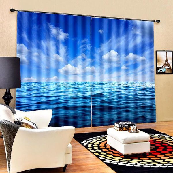 Cortina Papel de pantalla moderno para sala de estar Naturaleza Cortinas de cascada Cortinas de ventana 3D dormitorio