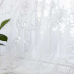 Rideau moderne blanc broderie tulle rideaux pour salon chambre fenêtre floral voilage