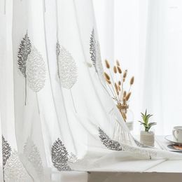 Rideau MRTREES broderie voilages pour salon chambre Tulle Voile cuisine fenêtre traitement rideaux