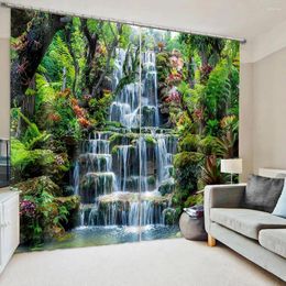 Rideau paysage naturel Forest Landscape Waterfall Window Cutains stores pour le salon chambre salle de bain