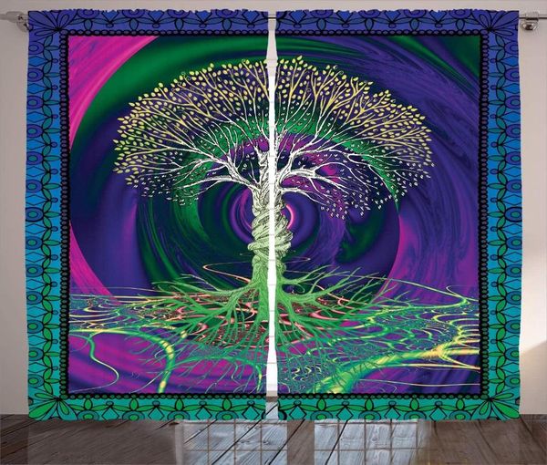 Rideau Nature rideaux arbre de vie numérique avec tournant gothique mystère affichage salon chambre fenêtre rideaux