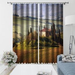 Cortina Naturaleza Paisaje Cortinas Uxury Blackout Ventana 3D para sala de estar Dormitorio Tamaño personalizado