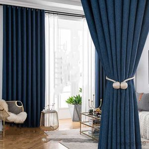 Gordijn Nieuwe Collectie Dikke Slaapkamer Gordijnen Effen Kleur cortinas para la sala Blauw Grijze Gordijnen voor Woonkamer