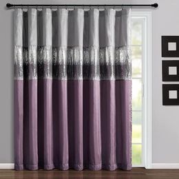 Rideau Night Sky Panneau de fenêtre pour salon, chambre à coucher, salle à manger (rideau simple) 100 "W X 84" L violet gris