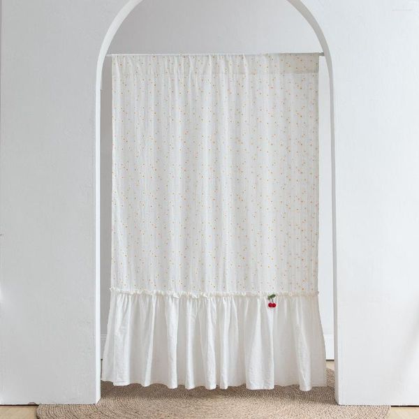 Cortina de puerta nórdica con estampado de cereza Noren para dormitorio, sala de estar, cortinas colgantes, decoración para el hogar y la Oficina