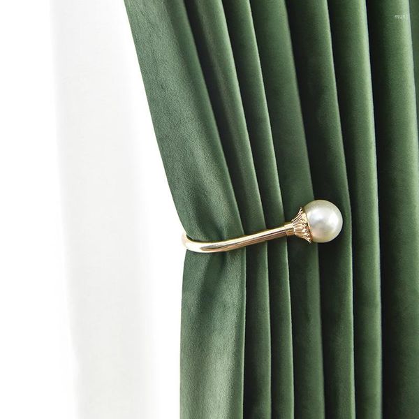 Rideau nordique luxe vert velours rideaux pour salon chambre européen épais gris solide fenêtre personnalisé stores rideaux décor