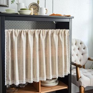 Rideau Style nordique rideaux courts lin dentelle Semi pure poussière pour porte fenêtre armoires de cuisine garde-robe