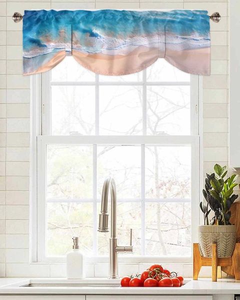 Rideau de la fenêtre de la plage d'été de l'océan salon de cuisine