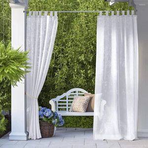 Gordijn buitenloek gordijnen waterdicht tabblad top witte drapeer voor cabana patio deur raam Corridoe zonskamer zwembad hut luifel dek