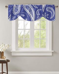 Gordijn Paisley Patroon Blue Window Valance Keuken Café Korte gordijnen Woonkamer Tie-up