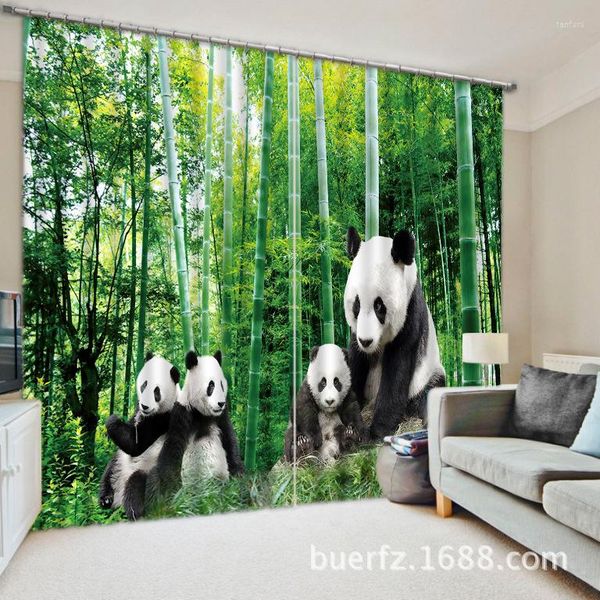 Rideau Panda Blackout Rideaux Tissu 3d Pour Chambre Ready Made Stores Noël Fenêtre Enfants Chambre Salon