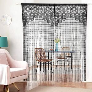 Gordijnpartitie String Tassel Deurlijn Valance Draad paneel Home Living Room Divider Wedding Decoratie 100 200cm