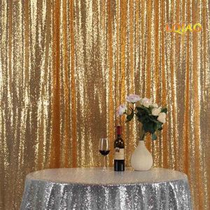 Cortina Perfectamente 10FTx10FT Glitter Gold Sequin Tela Fondo Pobooth Telón de fondo Boda para Navidad / Decoración de boda