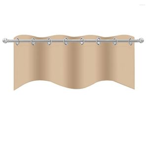 Gordijn geperforeerd ademende polyester semi -pure compacte black -out venster Valance Home Decor