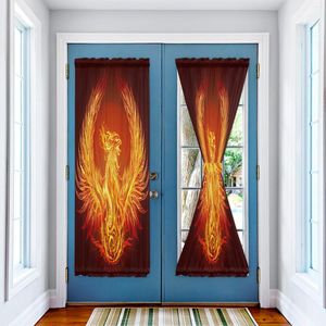 Rideau Phoenix rouge flamme rideaux pour chambre salon porte cuisine japonaise fenêtre