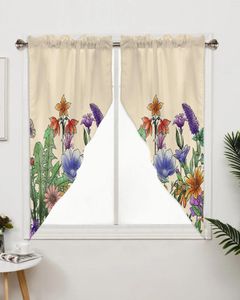 Rideau plante fleur pétunia lavande rideaux pour chambre fenêtre salon stores triangulaires rideaux