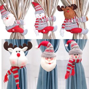 Gordijnstokken Gesp Tieback Kerstman Sneeuwpop Tiebacks Haak Sluiting Klem voor Kerst Ornamenten Decoraties Home Decor 231017