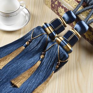 Gordijnpalen Europa Luxury blauwe kwastje bal tiebacks voor woonkamer decor hangende haken houder accessoires cp071h 221008